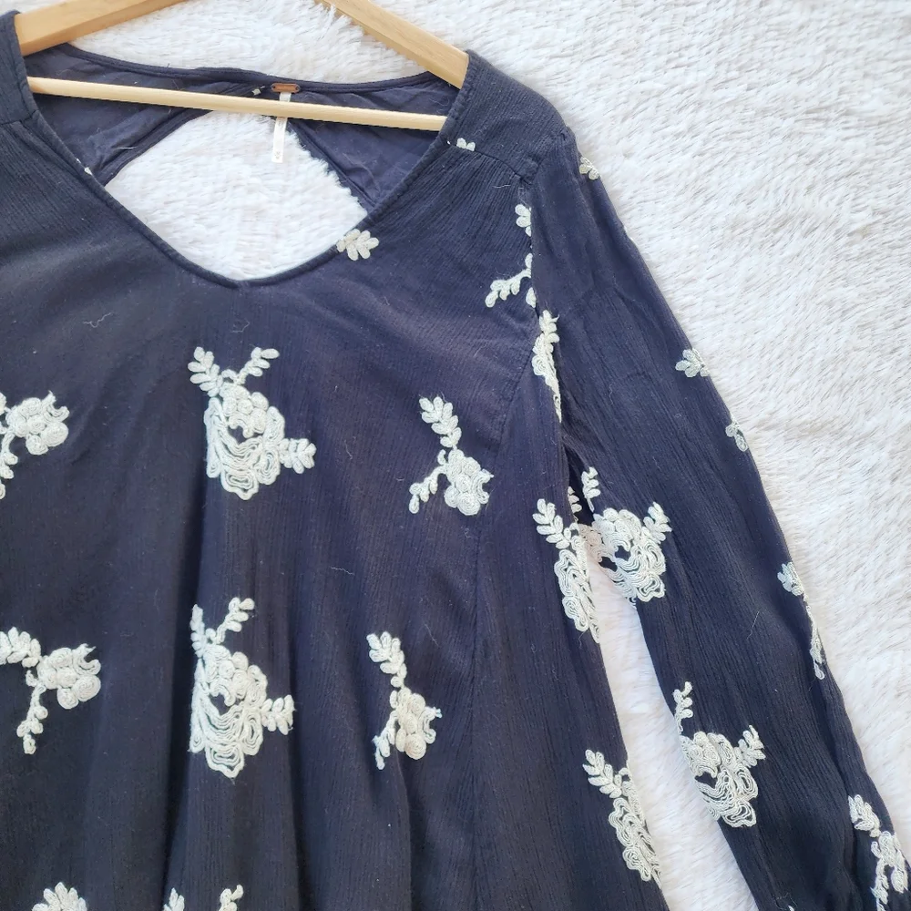 Free People Emma Emboidered Floral‎ Mini Dress